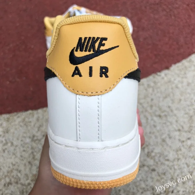 Nike Air Force 1 AF1 White Yellow Black Hook Casual Sneakers FD9063-101