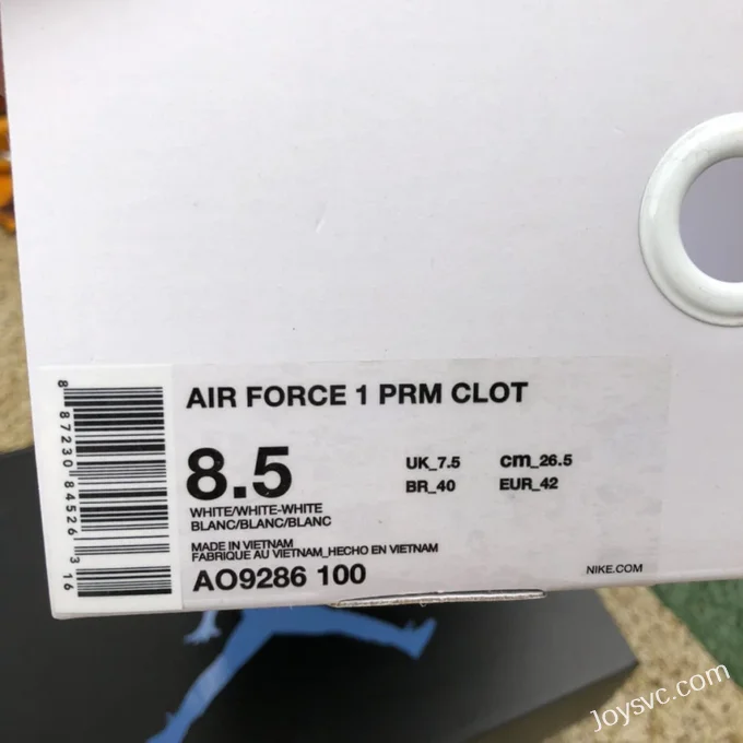 Clot x Nike Air Force World Silk Collaboration Sneakers AO9286-100