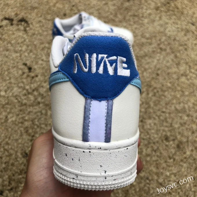 Nike Air Force 1 '07 White Blue Recycled Materials Low-Top Casual Sneakers DO9786-100