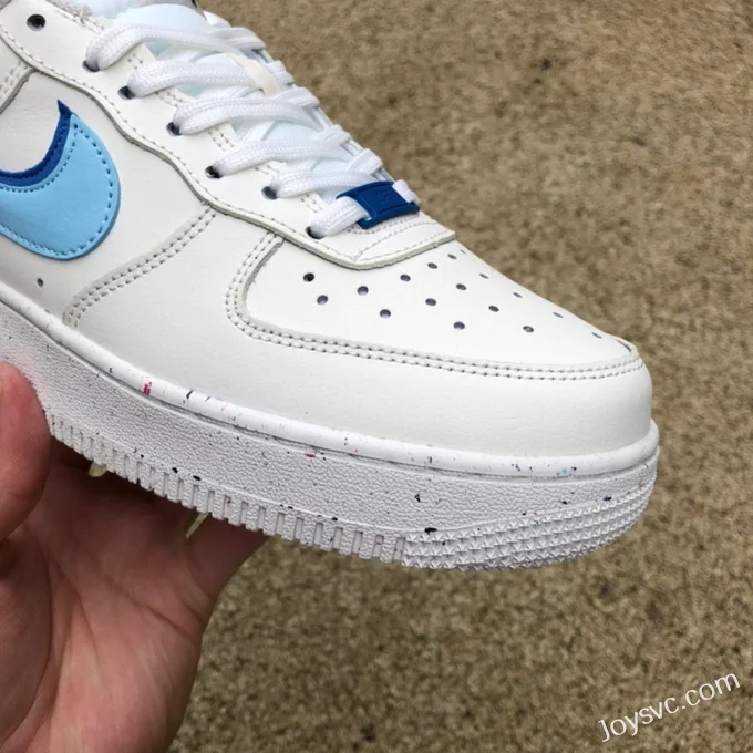 Nike Air Force 1 '07 White Blue Recycled Materials Low-Top Casual Sneakers DO9786-100