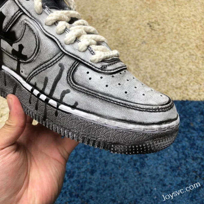 Nike Air Force 1 Custom Distressed Style Sneakers