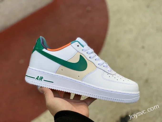 Nike Air Force 1 07 LV8 EMB White Green AF1 Low-Top Sneakers DM0109-100