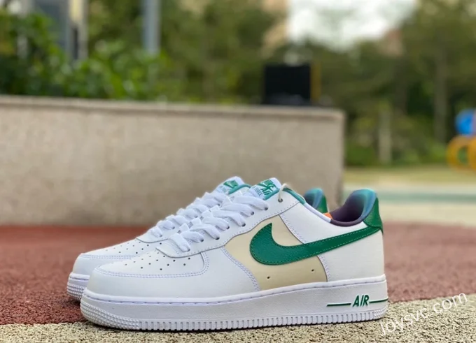 Nike Air Force 1 07 LV8 EMB White Green AF1 Low-Top Sneakers DM0109-100