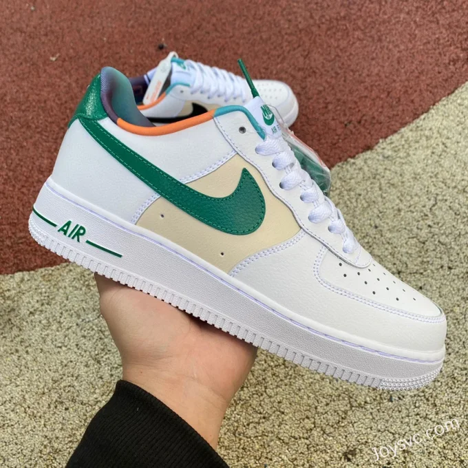 Nike Air Force 1 07 LV8 EMB White Green AF1 Low-Top Sneakers DM0109-100