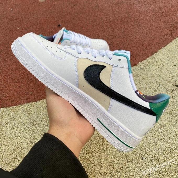 Nike Air Force 1 07 LV8 EMB White Green AF1 Low-Top Sneakers DM0109-100