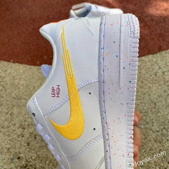 Nike Air Force 1 Low AF1 White Orange Yellow Splatter Low-Top Sneakers FD4622-131