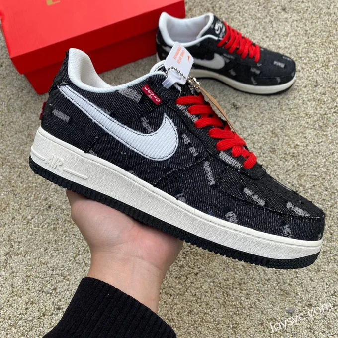 Levi's x Nike Air Force 1 High Black Denim Sneakers LE5050-011