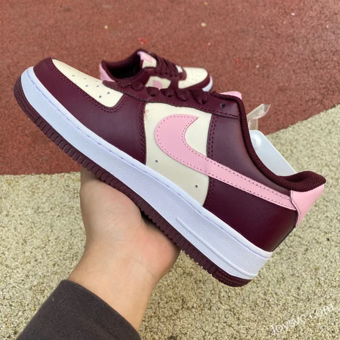 Nike Air Force 1 AF1 White Pink Wine Red Low-Top Sneakers FD9925-161