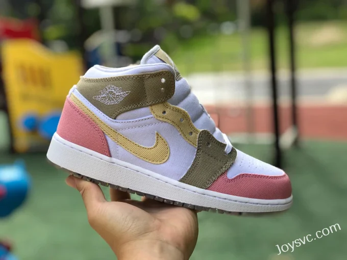 Air Jordan 1 Mid Pink Brown DJ0338-100