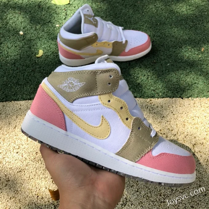 Air Jordan 1 Mid Pink Brown DJ0338-100