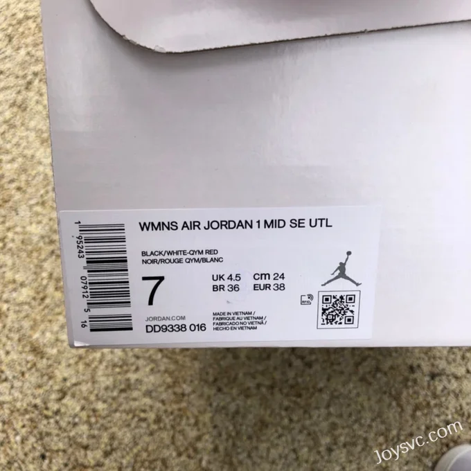 Air Jordan 1 Mid Black White DD9338-016