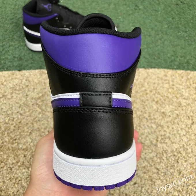 Air Jordan 1 Mid Black White Purple 554724-095