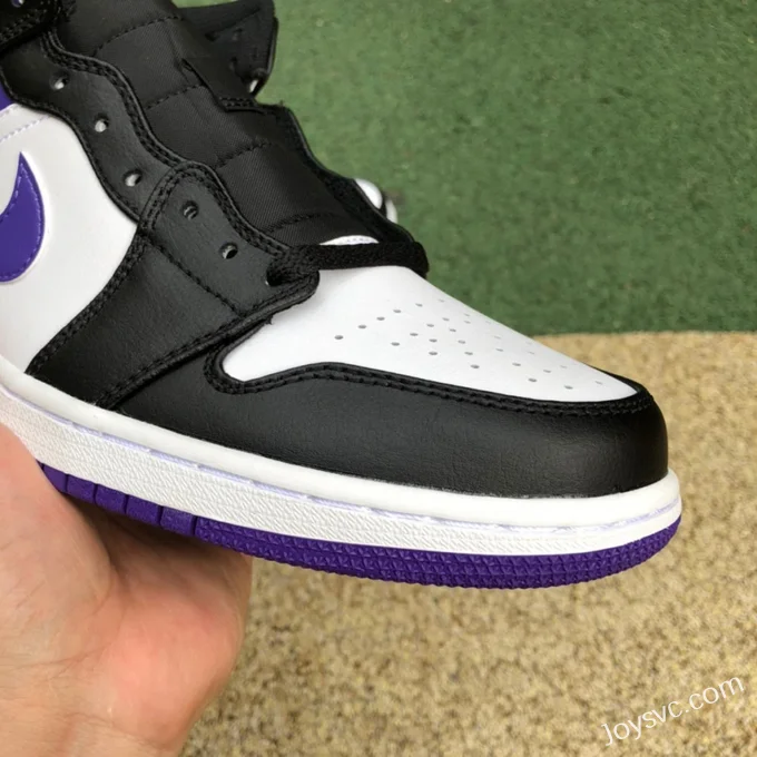 Air Jordan 1 Mid Black White Purple 554724-095