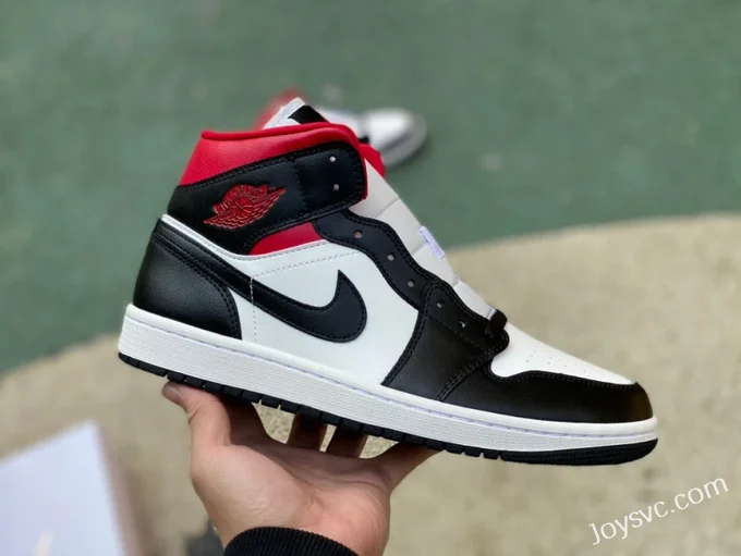 Air Jordan 1 Mid Black White Red BQ6472-061