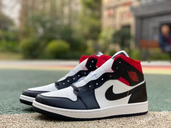 Air Jordan 1 Mid Black White Red BQ6472-061