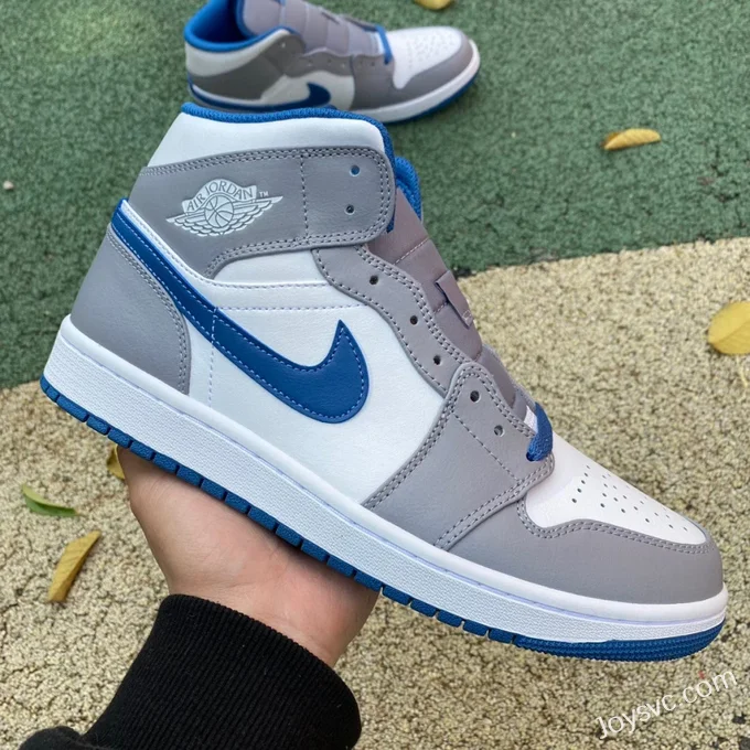 Air Jordan 1 Mid Grey White Blue DQ8426-014