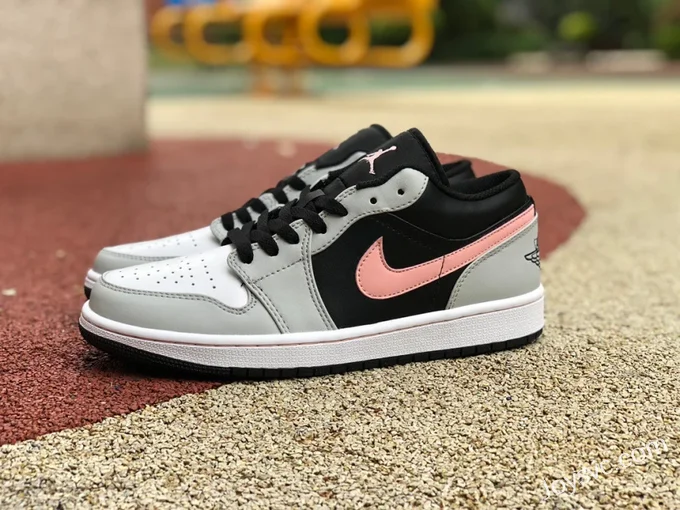 Air Jordan 1 Low 553558-062 Black Grey Pink Retro