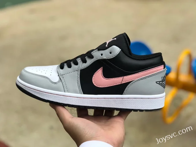 Air Jordan 1 Low 553558-062 Black Grey Pink Retro