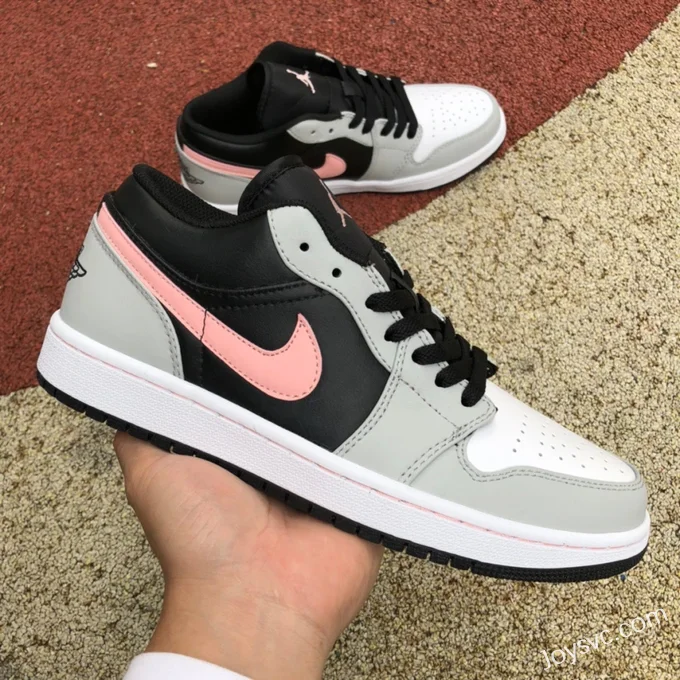 Air Jordan 1 Low 553558-062 Black Grey Pink Retro