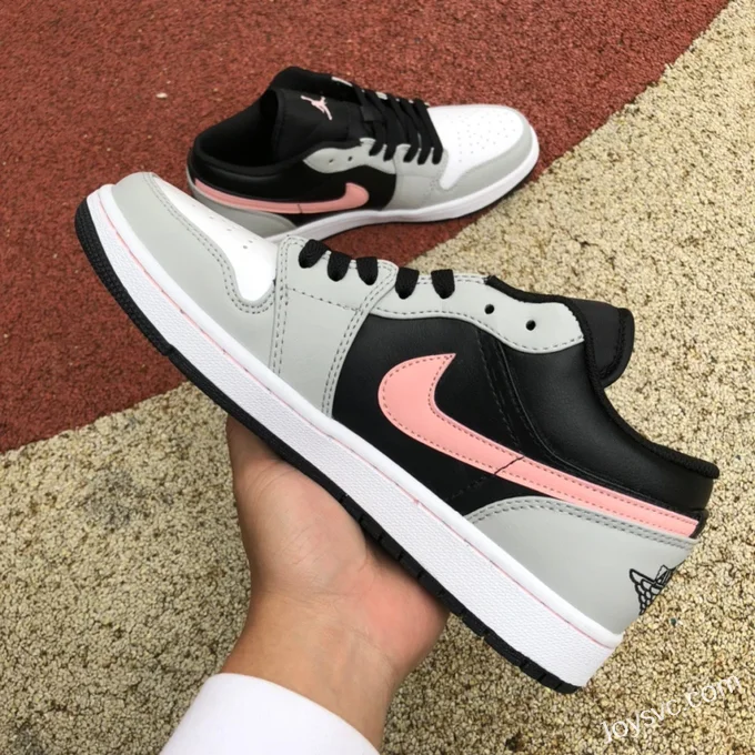 Air Jordan 1 Low 553558-062 Black Grey Pink Retro