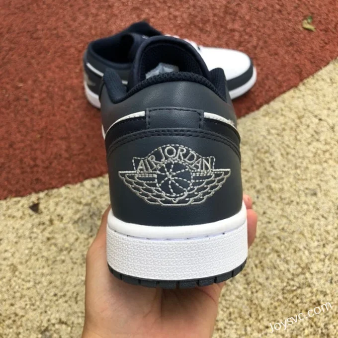 Air Jordan 1 Low 553558-414 Navy Blue Black Pink Retro