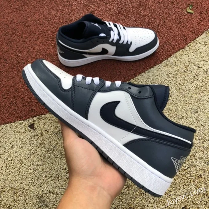 Air Jordan 1 Low 553558-414 Navy Blue Black Pink Retro