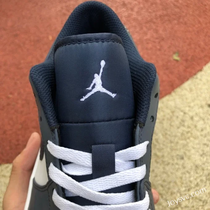 Air Jordan 1 Low 553558-414 Navy Blue Black Pink Retro