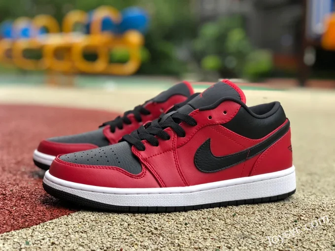 Air Jordan 1 Low 553558-605 Red Black Gym Red Retro