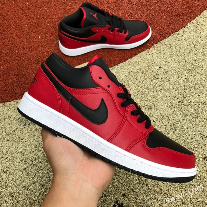 Air Jordan 1 Low 553558-605 Red Black Gym Red Retro