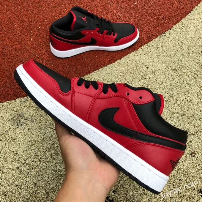 Air Jordan 1 Low 553558-605 Red Black Gym Red Retro