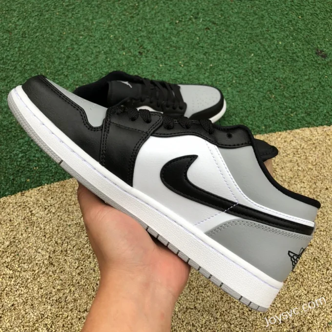 Air Jordan 1 Low 553558-052 Black Grey Shadow Toe Retro