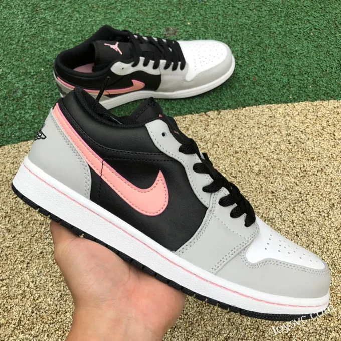 Air Jordan 1 Low 553558-062 White Black Pink Retro