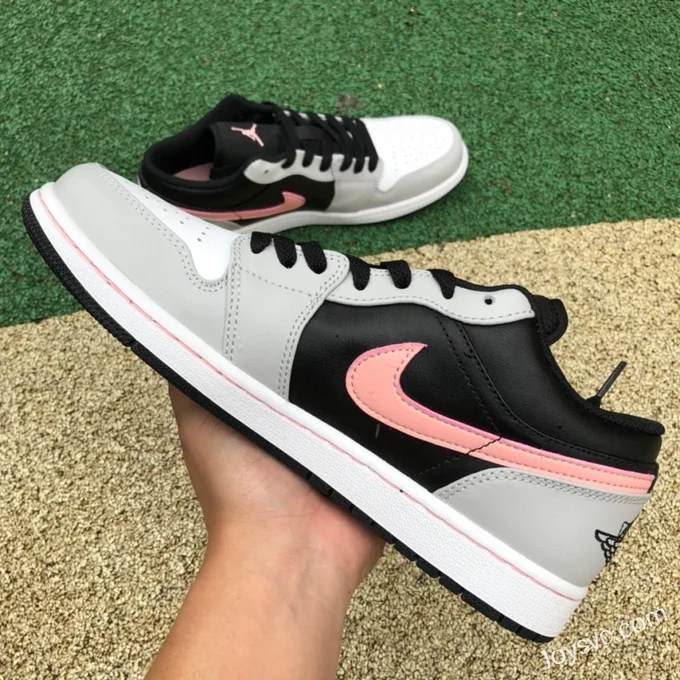 Air Jordan 1 Low 553558-062 White Black Pink Retro