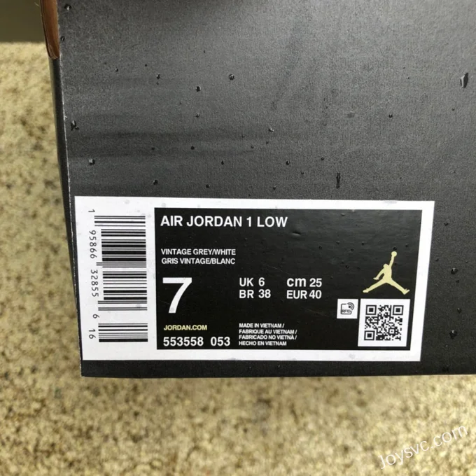 Air Jordan 1 Low 553558-053 Grey White Toe Retro