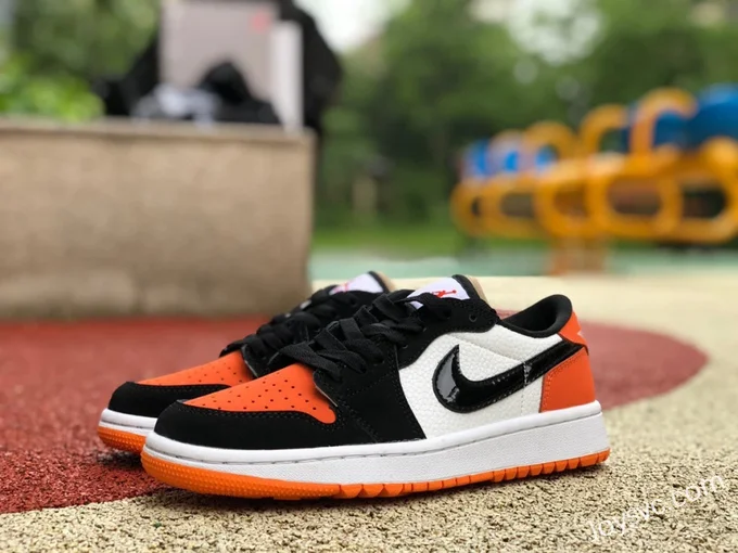 Air Jordan 1 Low Golf DD9315-800 Black White Orange Shattered Retro