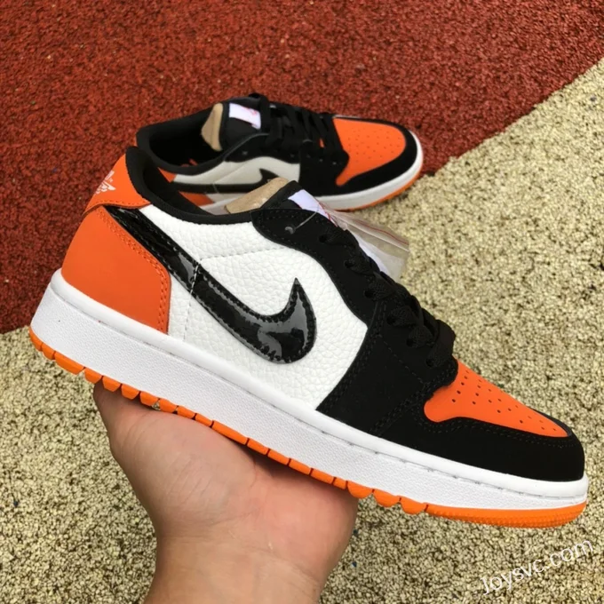 Air Jordan 1 Low Golf DD9315-800 Black White Orange Shattered Retro