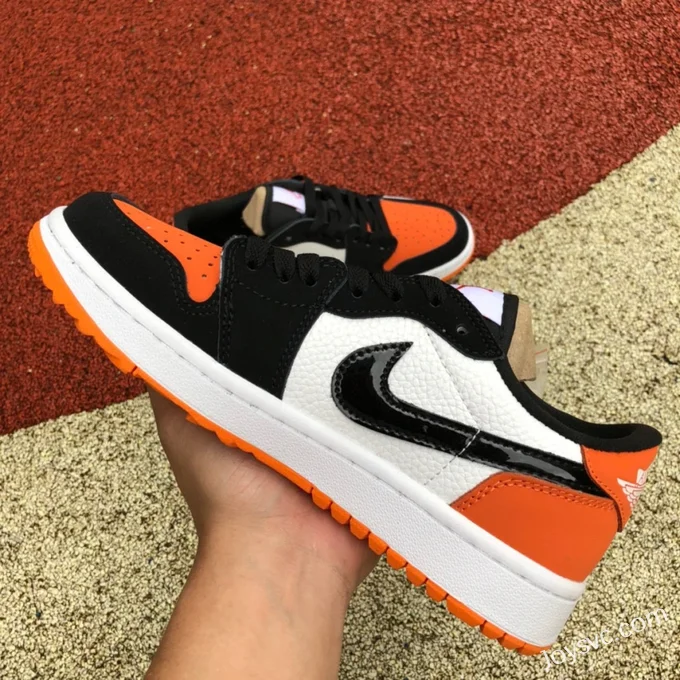 Air Jordan 1 Low Golf DD9315-800 Black White Orange Shattered Retro