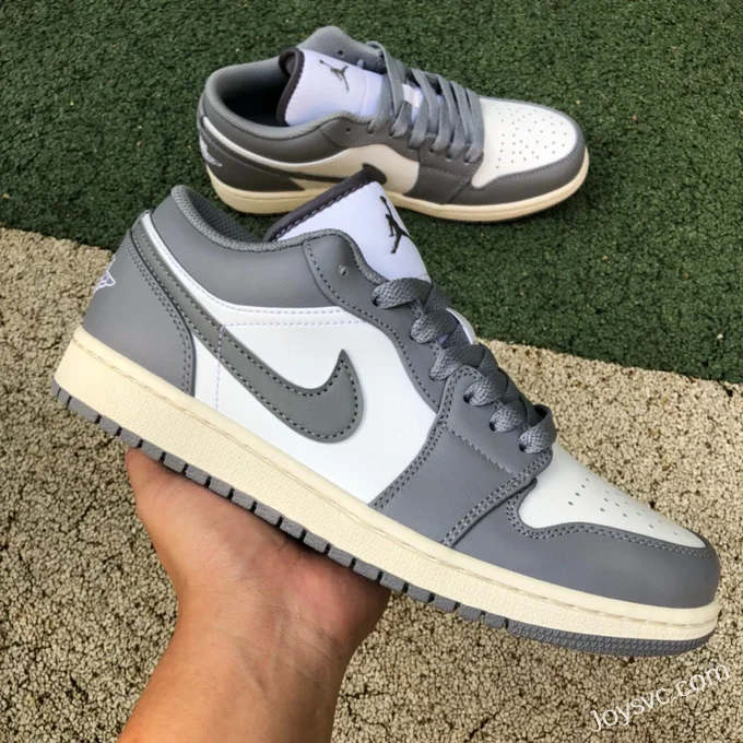 Air Jordan 1 Low 553558-053 Grey White Distressed Retro