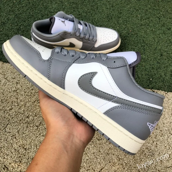 Air Jordan 1 Low 553558-053 Grey White Distressed Retro