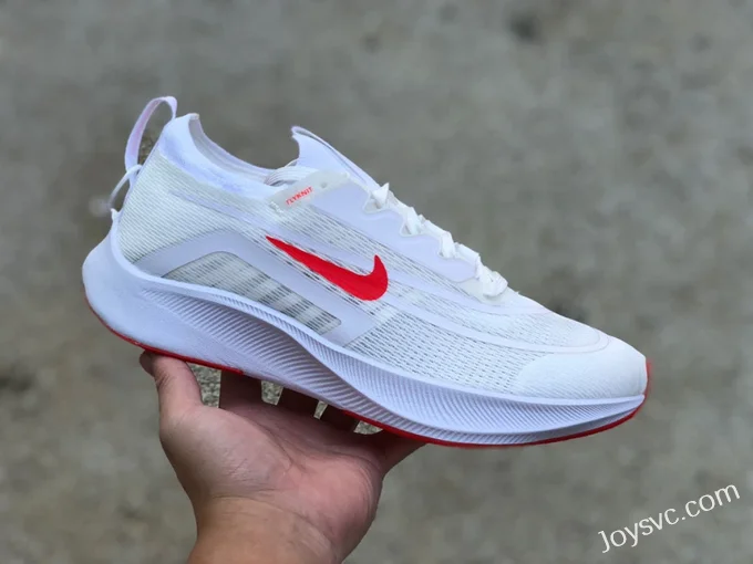 Nike Zoom Fly 4 White Red Marathon Running Shoes CT2392-006