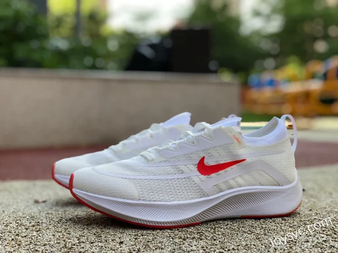 Nike Zoom Fly 4 White Red Marathon Running Shoes CT2392-006