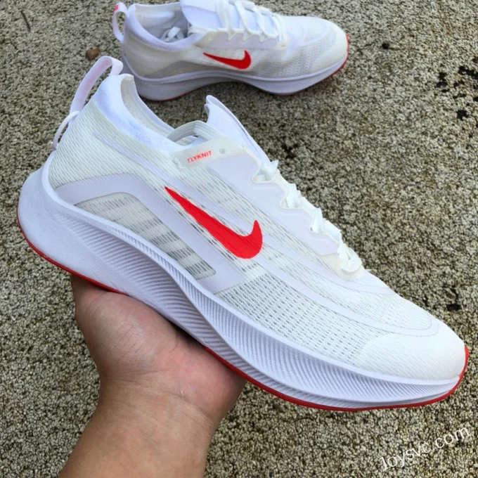 Nike Zoom Fly 4 White Red Marathon Running Shoes CT2392-006