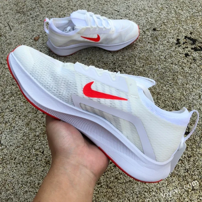 Nike Zoom Fly 4 White Red Marathon Running Shoes CT2392-006