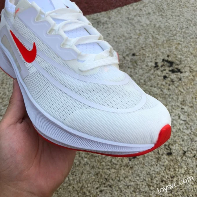 Nike Zoom Fly 4 White Red Marathon Running Shoes CT2392-006