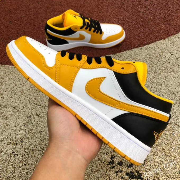 Air Jordan 1 Low 553558-701 White Yellow Black Retro