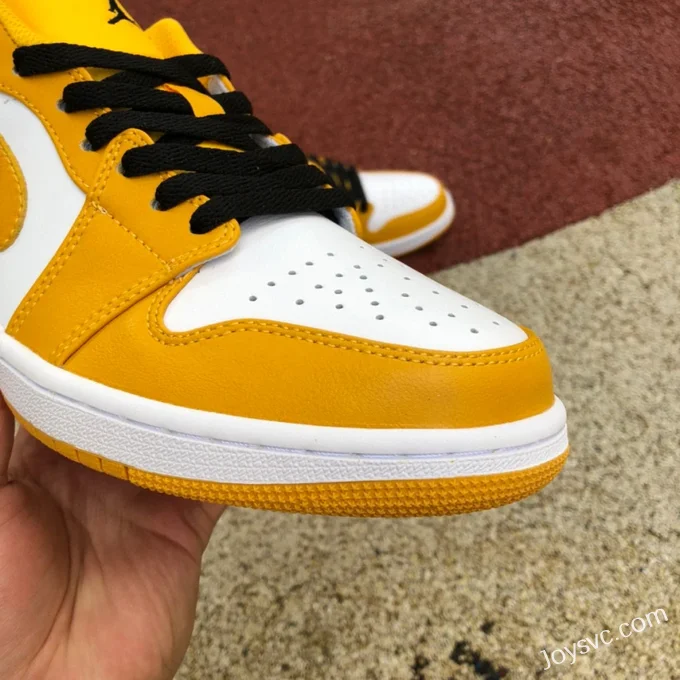 Air Jordan 1 Low 553558-701 White Yellow Black Retro