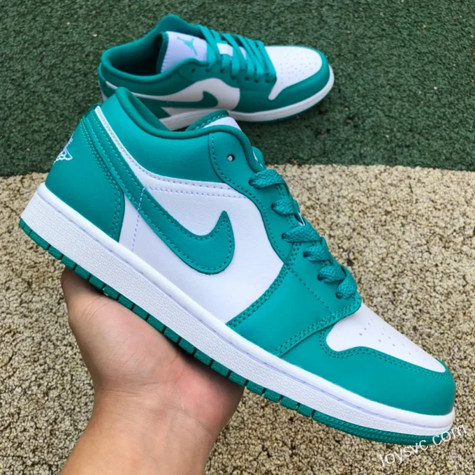 Air Jordan 1 DC0774-132 White Green Tiffany Low-Top