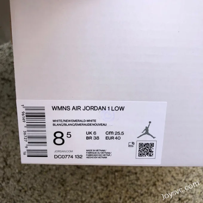 Air Jordan 1 DC0774-132 White Green Tiffany Low-Top