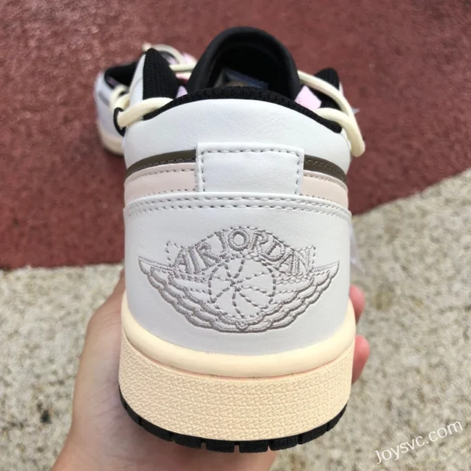 Air Jordan 1 Low 553558-062 White Mocha Pink Retro