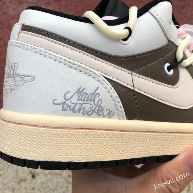 Air Jordan 1 Low 553558-062 White Mocha Pink Retro